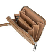 Aarni Clutch Mini lompakko hirvennahka ruskea/hopea