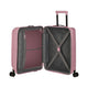American Tourister Dashpop etutaskulla vaalenpunainen Lilas Pink lentolaukku sisältä