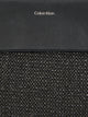 Calvin klein iso musta raffia punottu olkalaukku