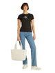 Calvin klein summer tote iso olkalaukku kangas vaalea