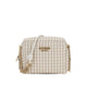 Guess mirema punottu kameralaukku beige olkalaukku valkoinen