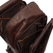 Nahka olkalaukku riga tummanruskea chesterfield brand