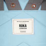 Roka london canfeild b keskikokoinen reppu sininen canvas ice vaaleansininen