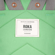 Roka london keskikokoinen vihreä reppu canvas finchley peppermint