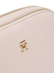 Tommy hilfiger poppy canvas vaaleanpunainen kangas olkalaukku