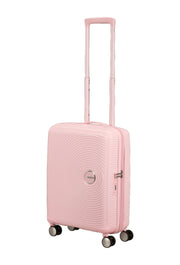 lentolaukku vaaleanpunainen americantourister soundbox edestä pitkällä kahvalla