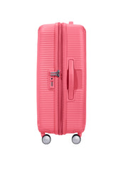 americantourister soundbox korallinpunainen sunkissedcoral pienimatkalaukku