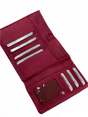 fuksia iso nahkalompakko rfid