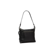 musta nahkainen pieni olkalaukku faro