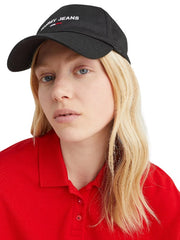 organic naisten musta lippalakki tommy jeans lippis