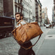 portsmouth nahkainen viikonloppukassi weekender chesterfield cognac leather